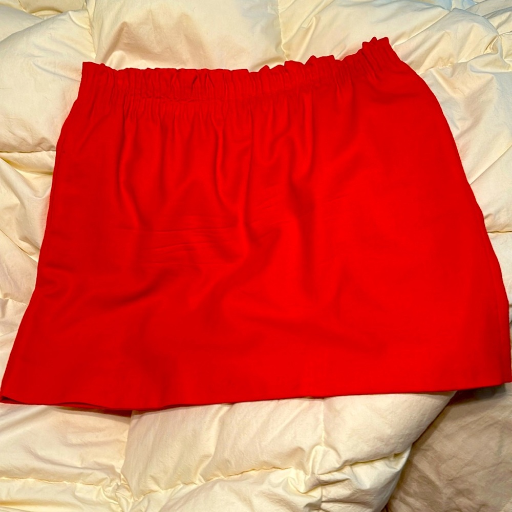 J. Crew red wool mini skirt